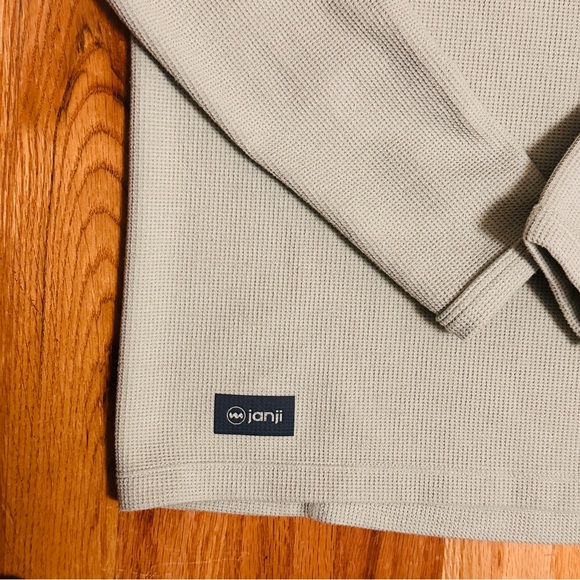 Janji Mens Small Waffleloft Long Sleeve Cozy Daily Running Layer Shirt in Dune - Picture 2 of 7